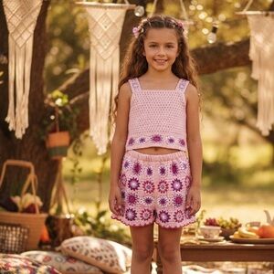 Btween girl’s crochet short set size 7